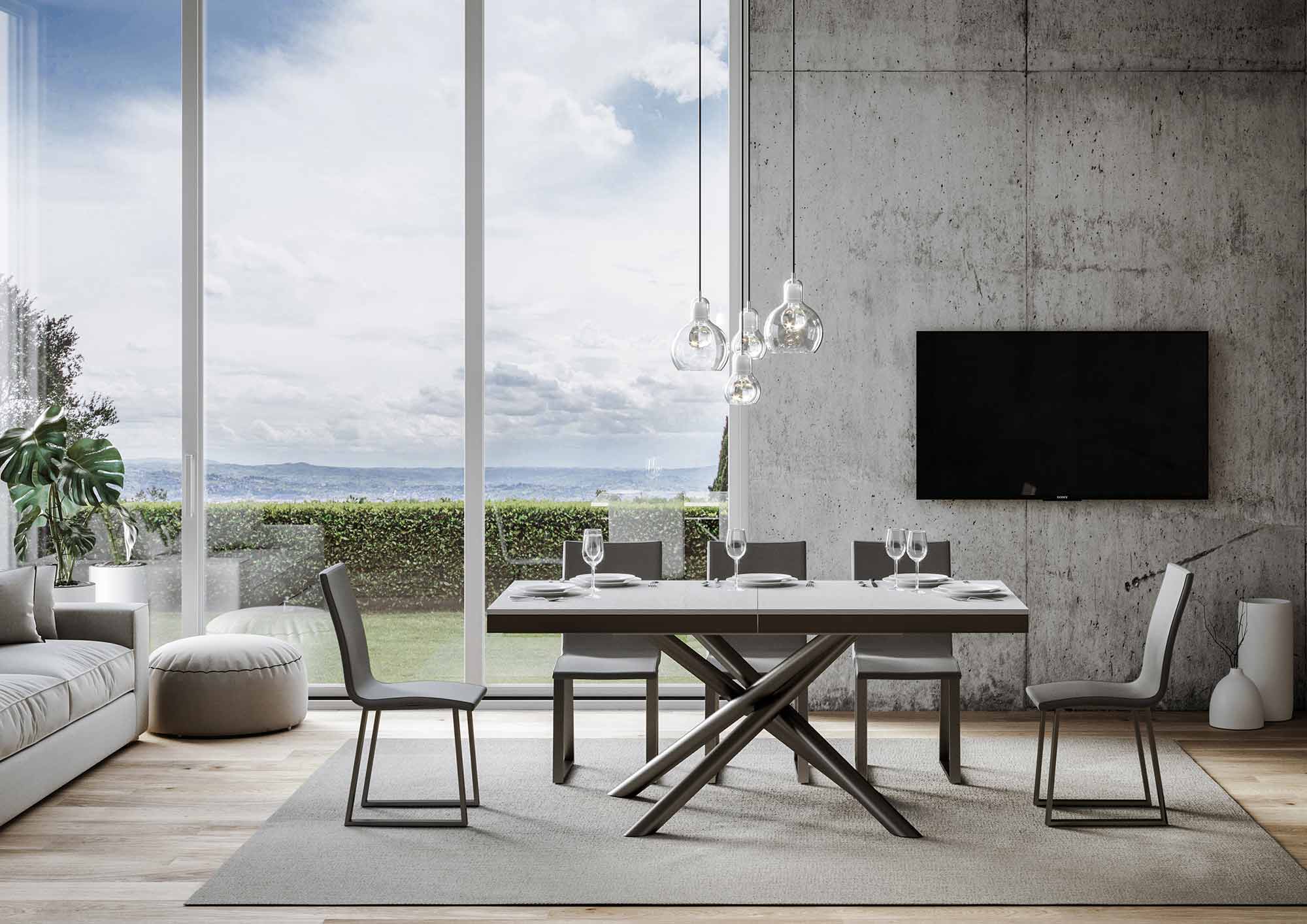 Tavolo Allungabile 180-440x90x77 cm Famas Evolution Bianco Frassino