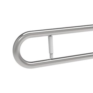 Barra maniglione ribaltabile cm 83 con porta rotolo e piastra lunga inox satinato