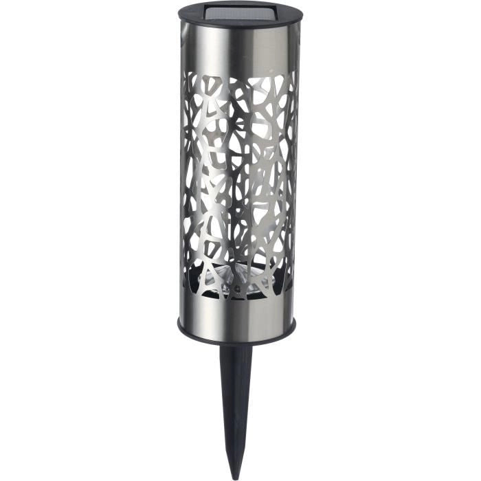 Terminale solare GALIX G4445 in acciaio inox - Da installare o piantare - H28cm - Bianco caldo