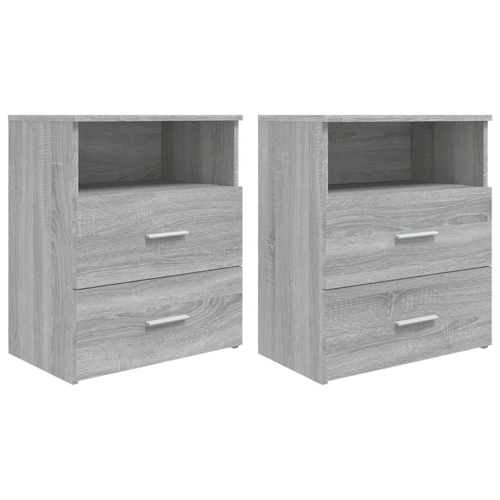 Comodini 2 pz Grigio Sonoma 50x32x60 cm cod mxl 31116