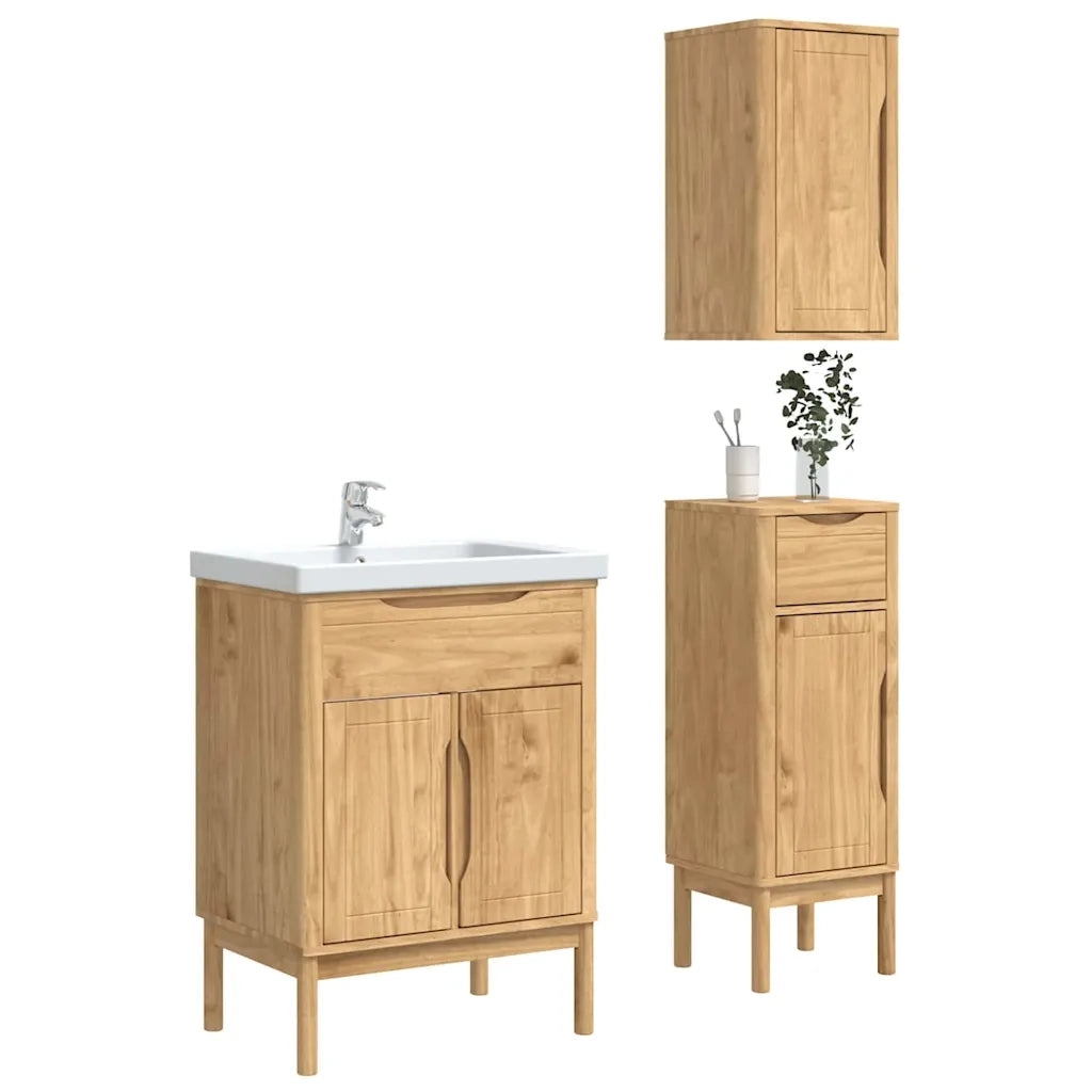 Set di mobili per il bagno con porta FLORO 3 pcs Marrone cerato 3385883