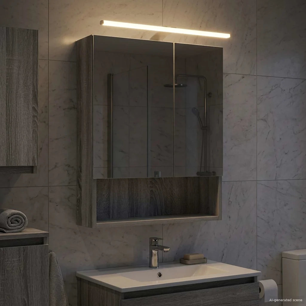 Mobiletto per specchio da bagno Grigio Sonoma 50 x 14,5 x 70 cm
