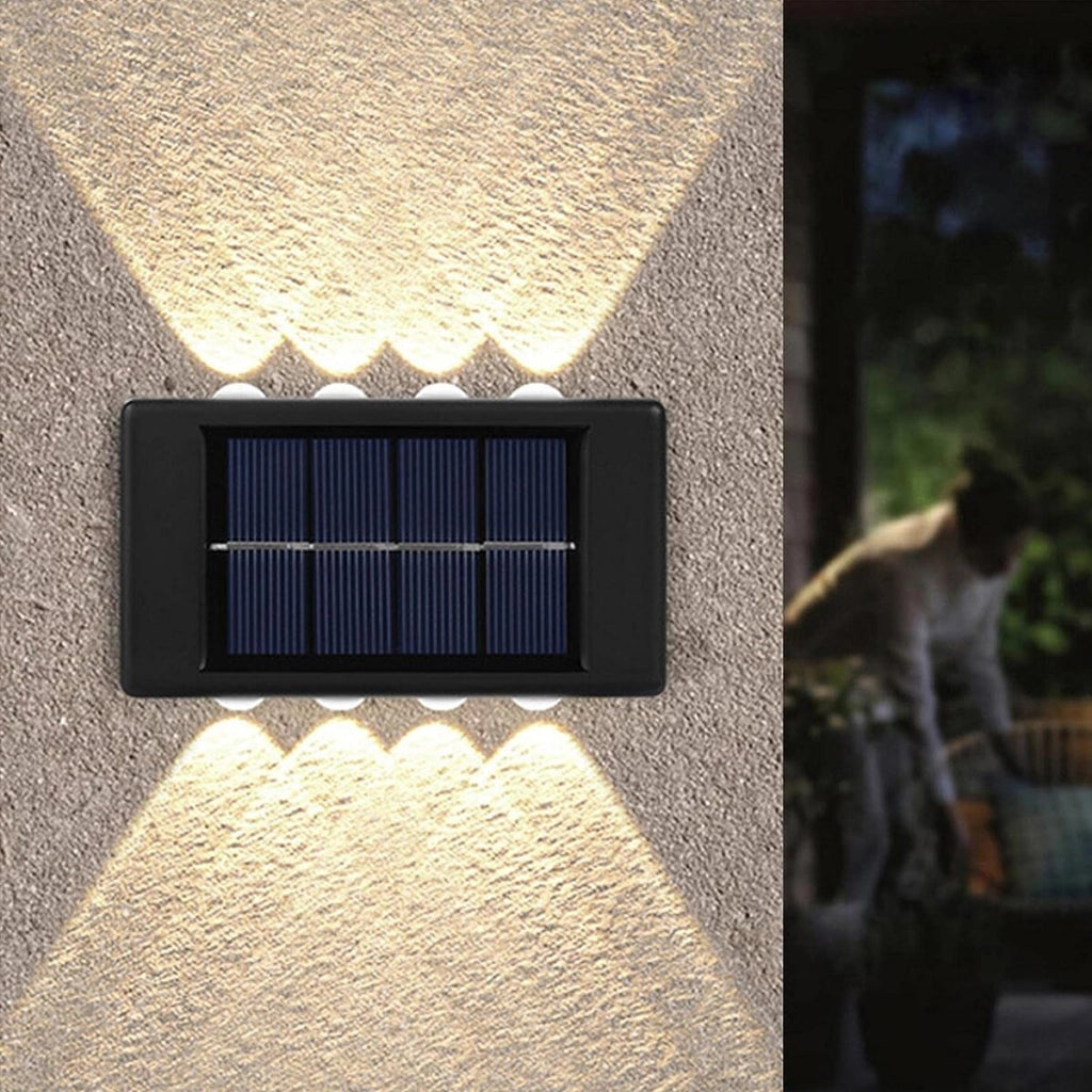 APPLIQUE LAMPADA 8 LED MURO PARETE SOLARE IP65 BIDIREZIONALE GIARDINO TE-B0568