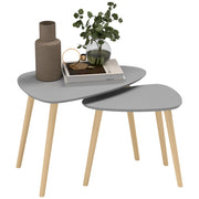 Tavolini nido ¨C zephmum ¨C 59.5x39.5x45 cm e 44.5x28.5x40 cm grigio e naturale legno