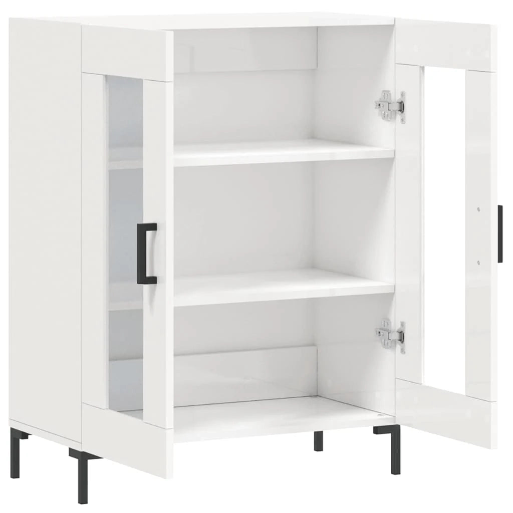 Buffet credenza cassettiera mobiletto mobile contenitore organizer per cucina soggiorno finitura lucida 69,5 x 34 x 90 cm legno ingegnerizzato bianco 02_0030738