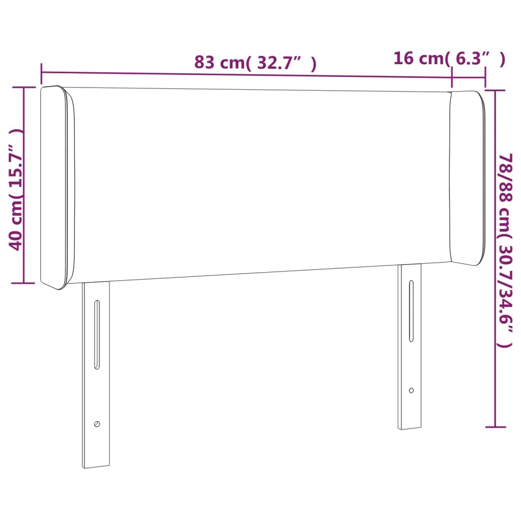 Testiera a LED-Testata con LED Crema 83x16x78/88 cm in Tessuto 795514