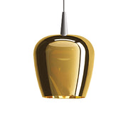Zafferano Lampada a sospensione Bilia 230V LED 8W in vetro borosilicato soffiato finitura Oro Antico, design a campana, diametro 18 cm, altezza 324 cm