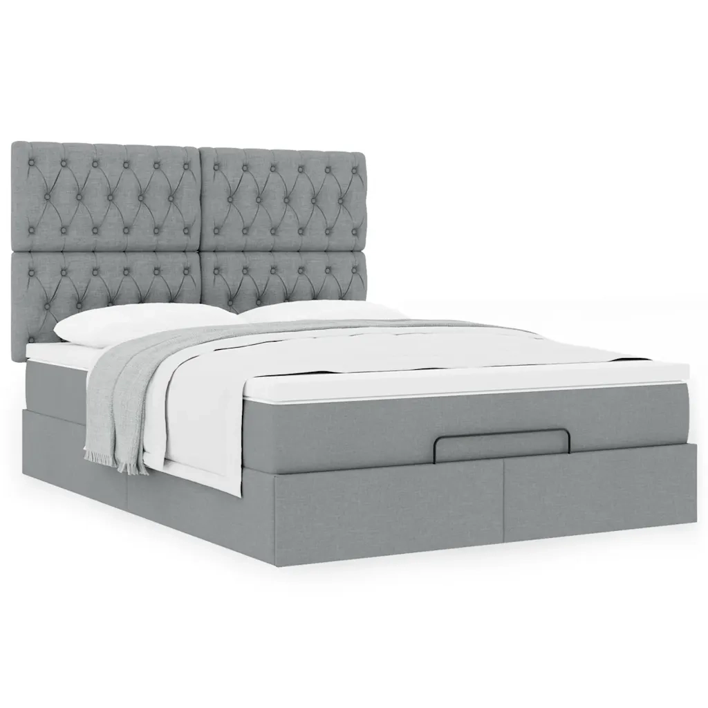 Struttura Letto Pouf con Materasso 140x200 cm in Tessuto 3313244