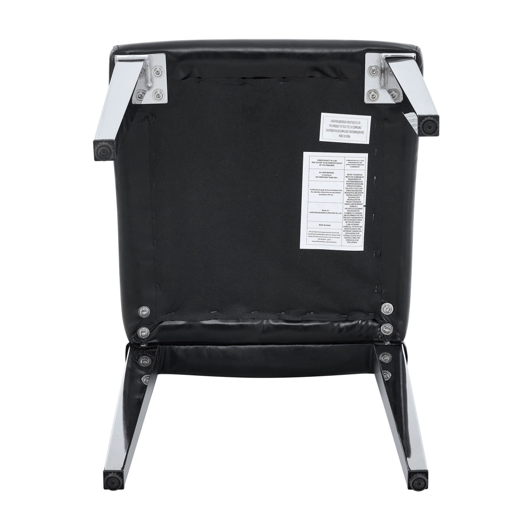 SEDIE da pranzo Set da 4 pezzi 89 cm Nero/Argento in PU e metallo