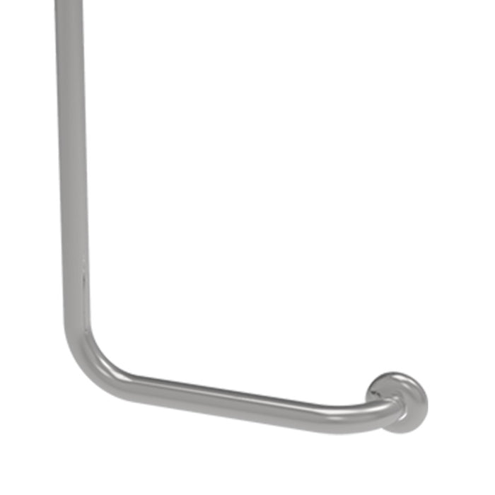 Maniglia verticale sinistra cm 35x65 inox lucido per bagni disabili ed anziani
