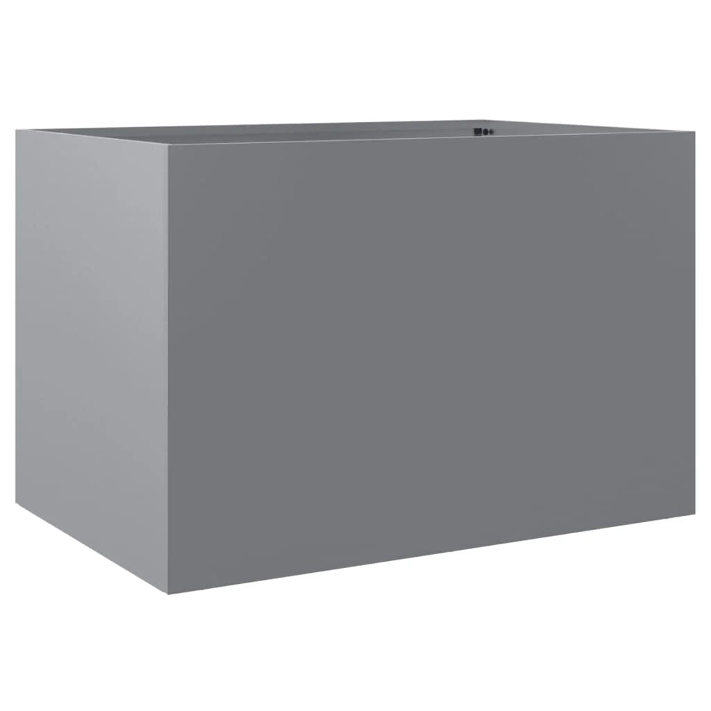 Fioriera/aiuola argentata per piante fiori terrazza giardino 62 x 40 x 39 cm acciaio zincato argento 02_0038076
