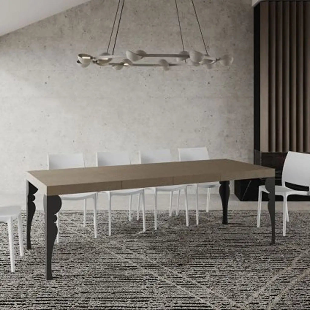 Tavolo allungabile 140/400x90 cm Paxon Premium tortora gambe antracite