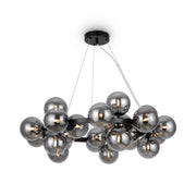 Maytoni Lampadario contemporaneo Dallas 25 luci G9 nero metallo vetro soffiato fumè