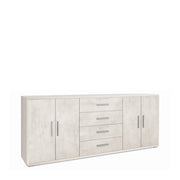 Mobile 4 Ante 4 Cassetti Kit Ossido Bianco cm 203x41x84h - Sarmog