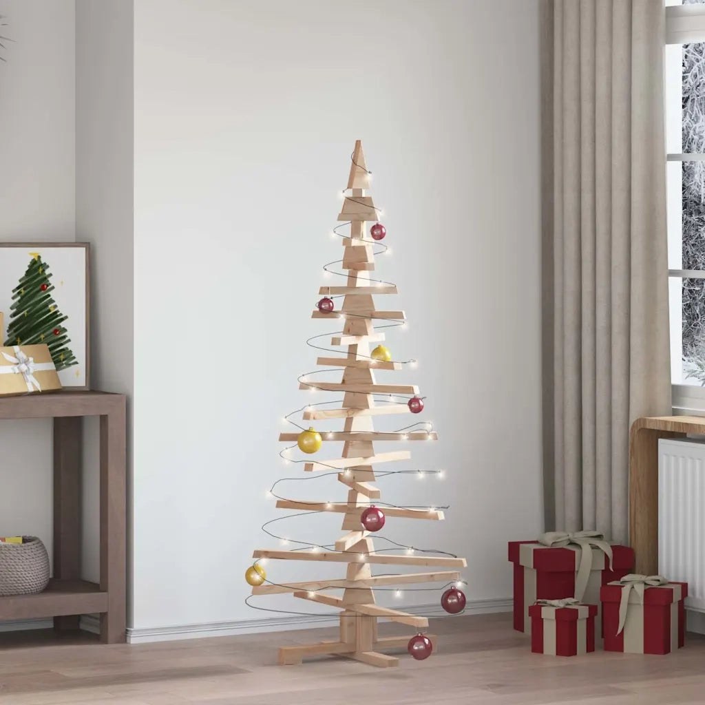 Albero di Natale | Decorazioni natalizie in legno per decorazioni 150 cm in legno massello di pino