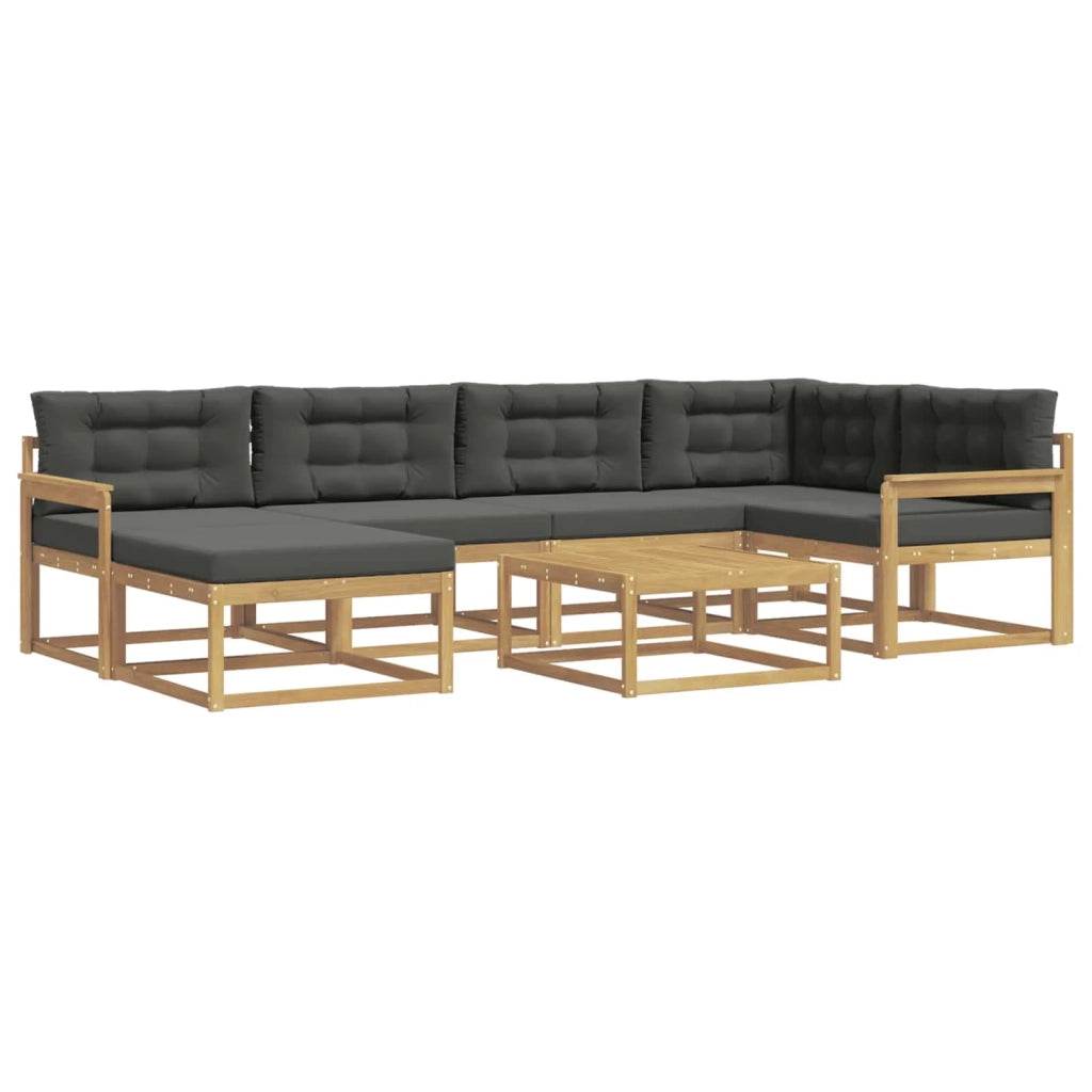 Set di divani da esterno 7 pz Bianco e Antracite 3386716
