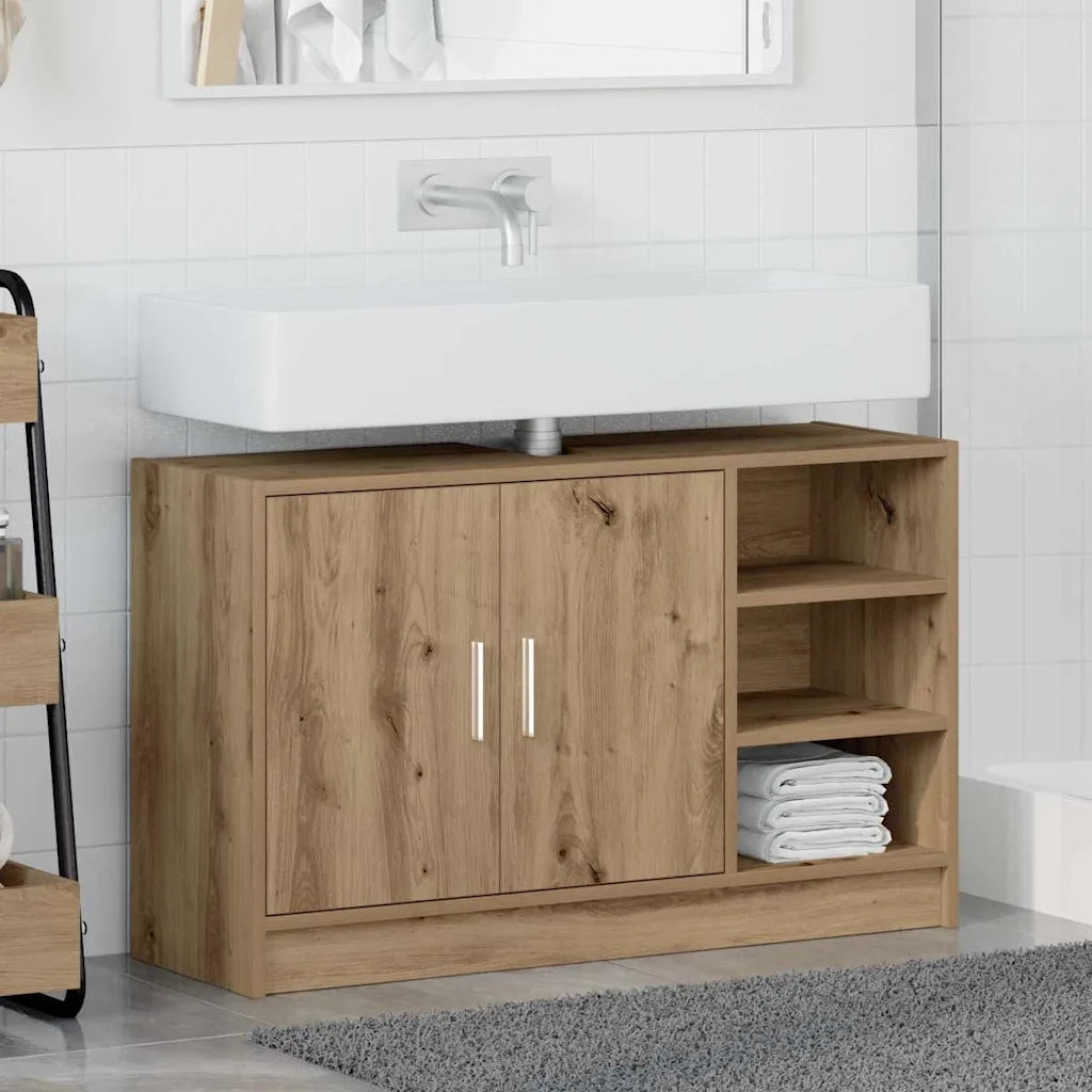 Mobile da Bagno con porta Rovere artigianale 90 x 29 x 55 cm 869210