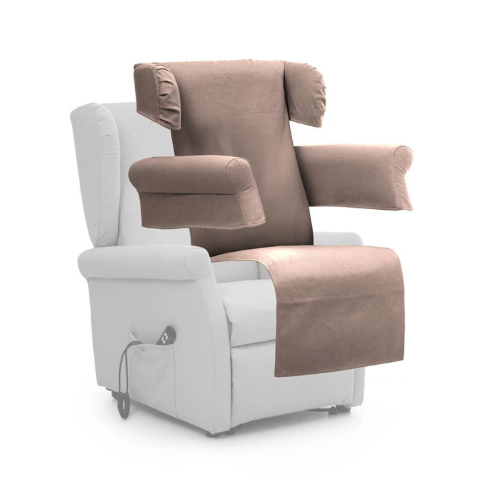 Poltroncina Treia, Poltrona Sfoderabile Made in Italy, 75x84x107h cm Beige