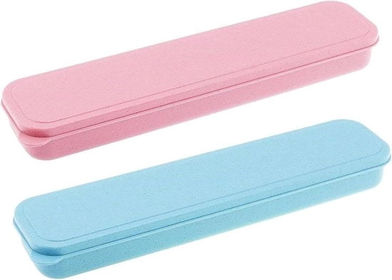 Cassetto di Stoccaggio per Cucchiaini e Cucchiai Portatile per Viaggi, Ufficio, Campeggio e Picnic (Rosso e Blu)