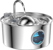 Fonte d'acqua 32l - acciaio inossidabile - vetrata - design semicircolare - filtrazione multipla - pompa silenziosa - flusso d'acqua - per gatti.