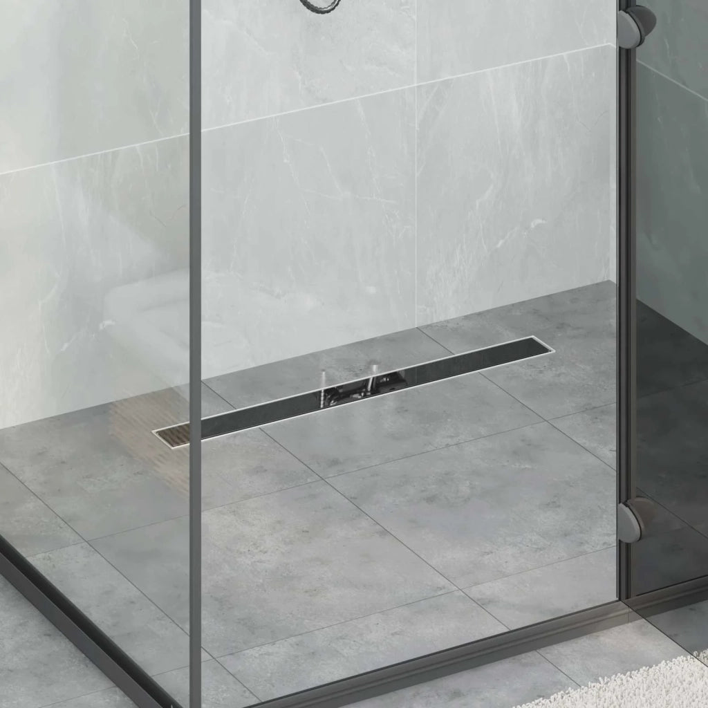 Drenaggio doccia con copertura in vetro Nero 70 cm CFW9018886
