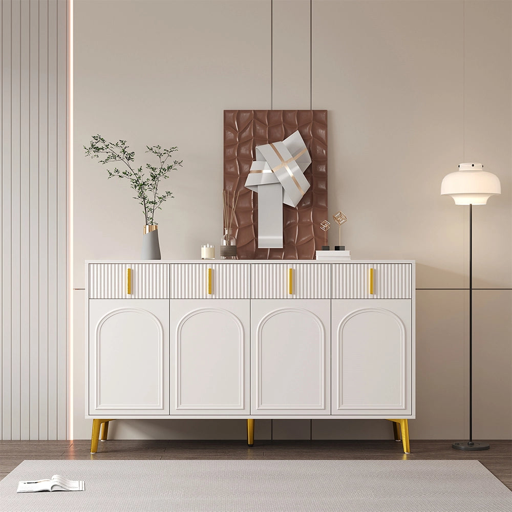 Buffet 4 porte 4 cassetti - Xylo - MDF bianco laccato