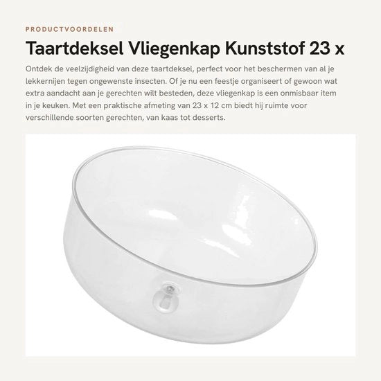 Copertura per Torta Transparente - Igienica - Coperchio in Plastica - 17 x 17 x 10 cm - Protezione dagli Insetti - Adatto per Ristoranti - Copertura per Alimenti
