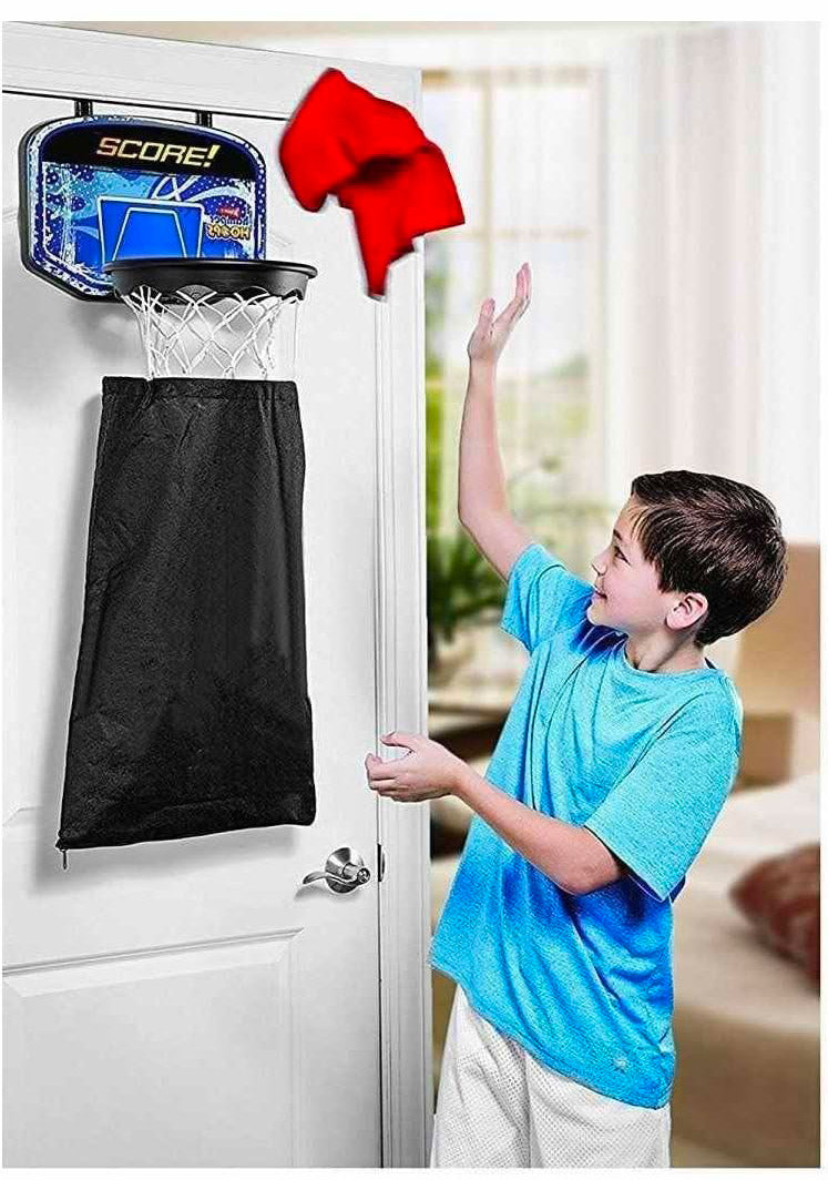 Canestro Lavatrice da Basket Ø 25 cm Gioco con Cesto Biancheria Nero