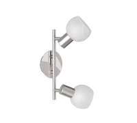 Faretti Barra 2 Spots Interno Acciaio Diffusore Vetro Alabastro Antibes GD Trio