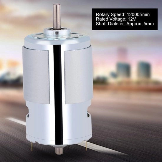 Motor elettrico a 12V 100W con asse circolare a 12000 giri/min - alta velocità e alta coppia - motore DC micro.