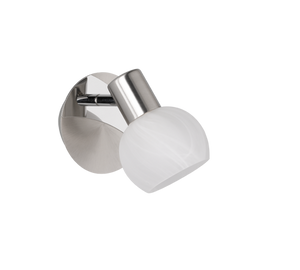 Plafoniera Spot Luce Singolo in Acciaio e Vetro Alabastro Antibes GD Trio