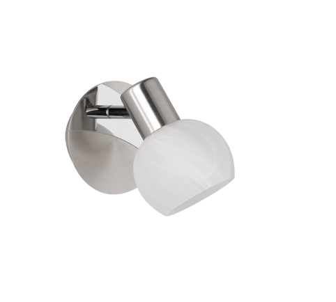 Plafoniera Spot Luce Singolo in Acciaio e Vetro Alabastro Antibes GD Trio