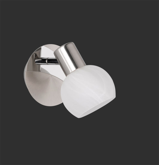 Plafoniera Spot Luce Singolo in Acciaio e Vetro Alabastro Antibes GD Trio