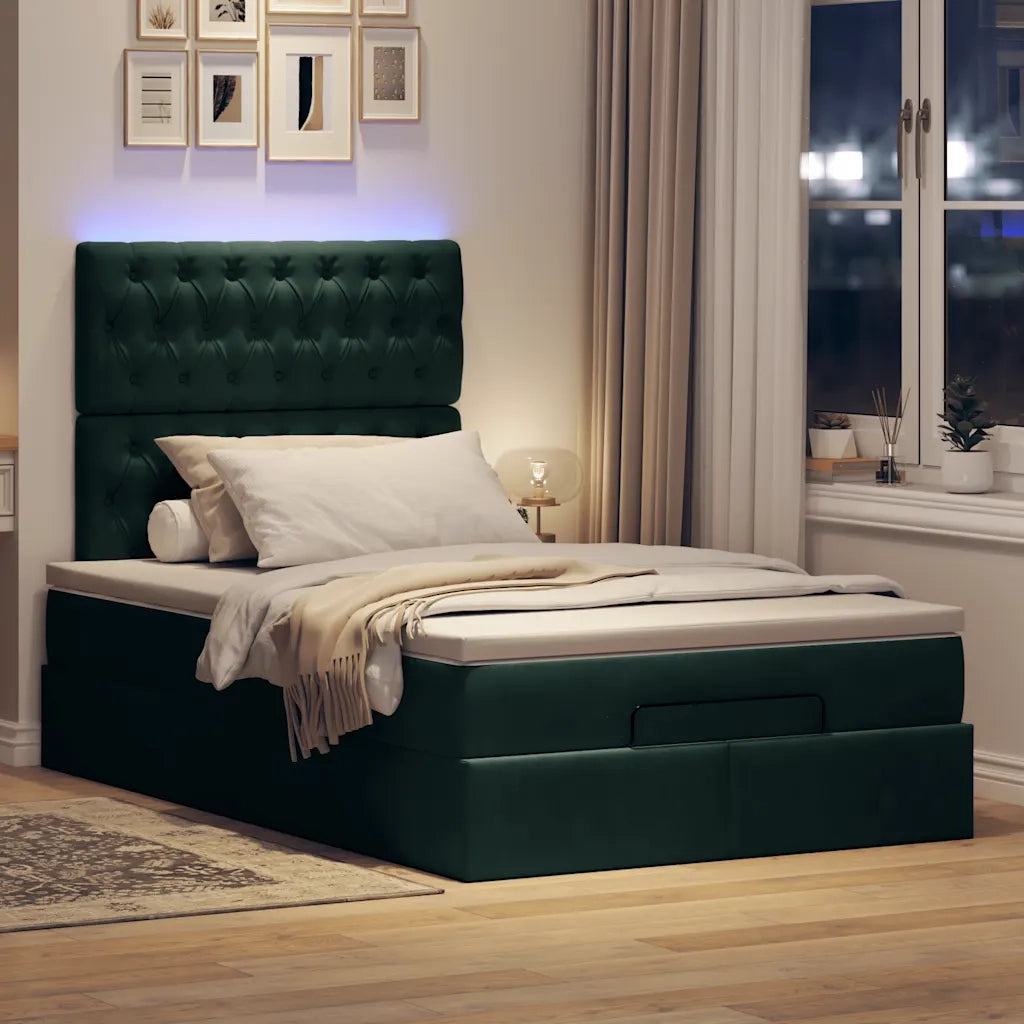 Struttura Letto Pouf con Materassi 120x200 cm Velluto 3314387