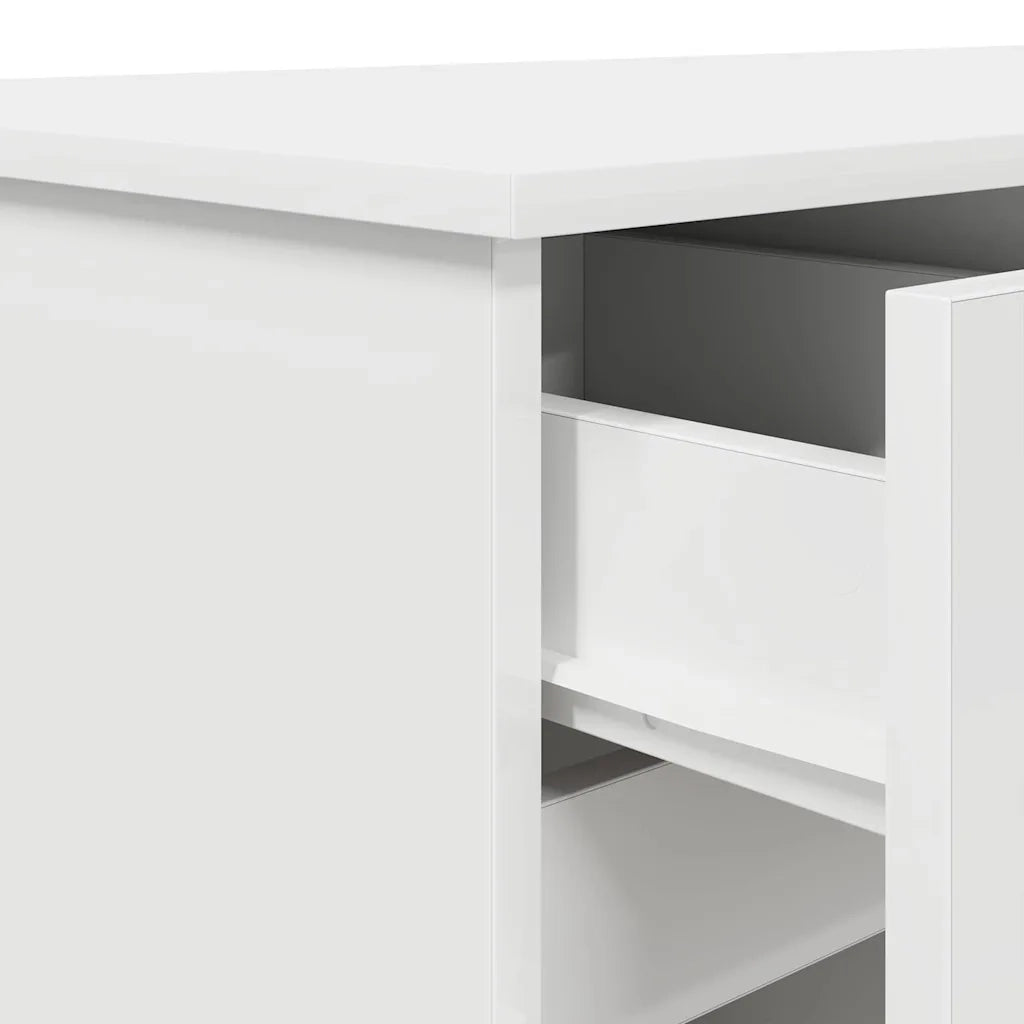 Scrivania con porta Bianco 140 x 49 x 76 cm Legno multistrato 3328507