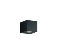 Applique Led Esterno 2 Luci Cubo Nero Diffusori Intercambiabili Cordoba GD Trio