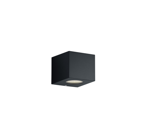 Applique Led Esterno 2 Luci Cubo Nero Diffusori Intercambiabili Cordoba GD Trio