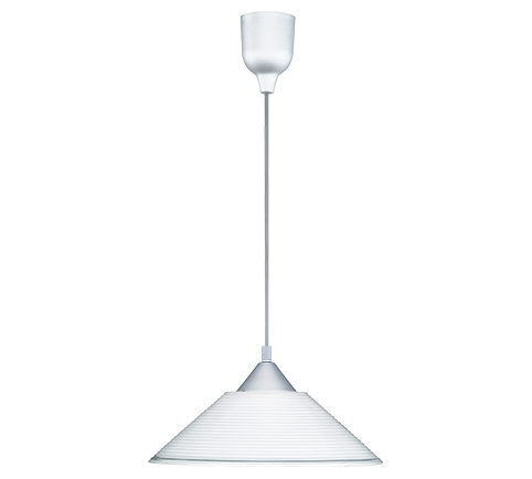 Lampada Sospensione Interno 42W Cono Righe Bianche 30 cm Diego GD Trio
