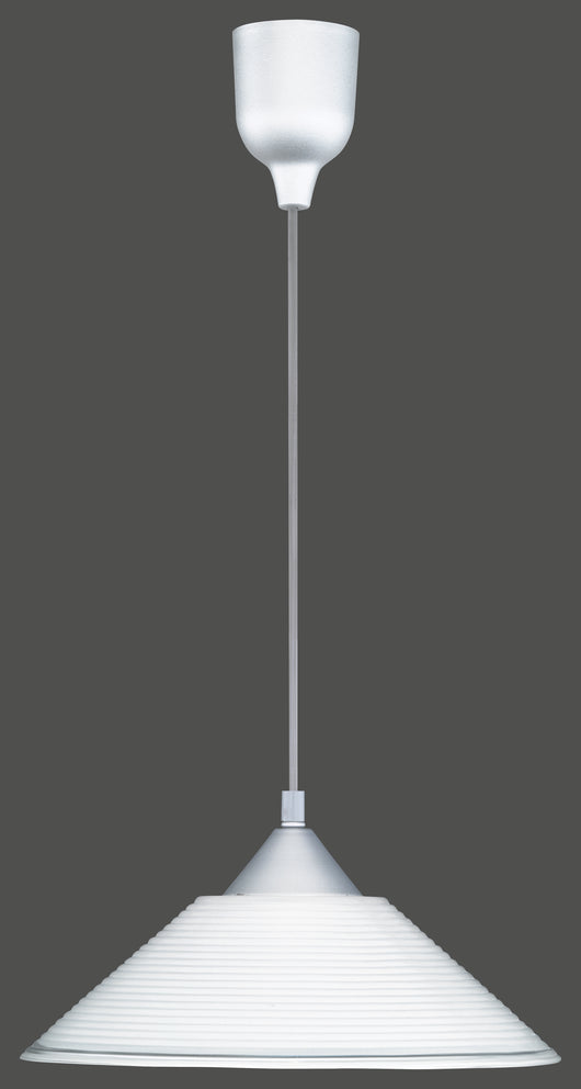 Lampada Sospensione Interno 42W Cono Righe Bianche 30 cm Diego GD Trio