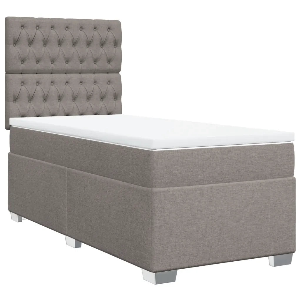 vidaXL Giroletto a Molle con Materasso Tortora 90x190 cm in Tessuto