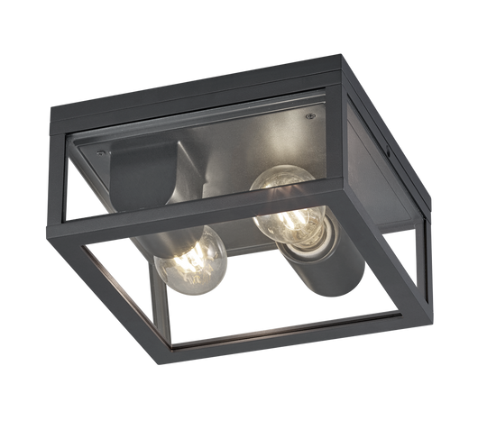 Plafoniera Esterno Parete Soffitto 2 Lampadine Antracite Garonne GD Trio