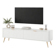 Kalase, Mobile Porta tv 2 Ripiani, 163x38x51h cm Bianco