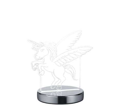 Lampada Tavolo Abat Jour Bambiniu Giovanile Unicorno Trasparente Karo GD Trio