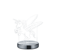 Lampada Tavolo Abat Jour Bambiniu Giovanile Unicorno Trasparente Karo GD Trio