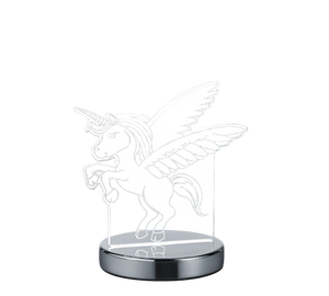 Lampada Tavolo Abat Jour Bambiniu Giovanile Unicorno Trasparente Karo GD Trio