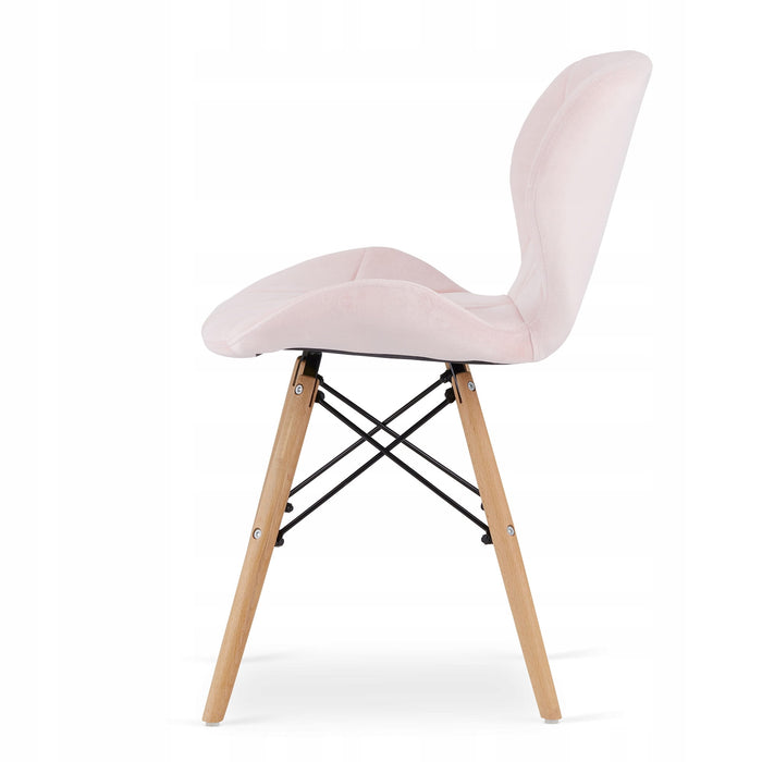 Set da pranzo Valora | Tavolo rotondo bianco KOVA da 80 cm + 4 sedie rosa WAKO