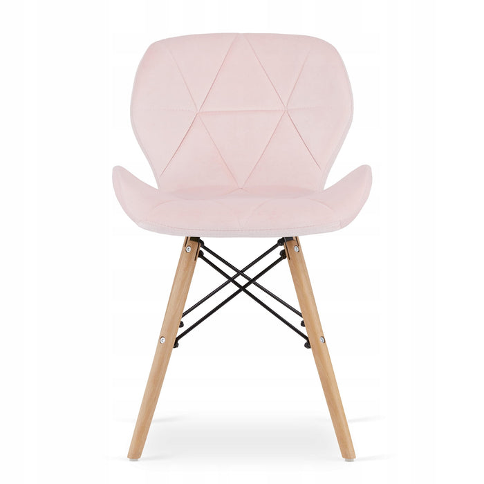 Set da pranzo Valora | Tavolo rotondo bianco KOVA da 80 cm + 4 sedie rosa WAKO