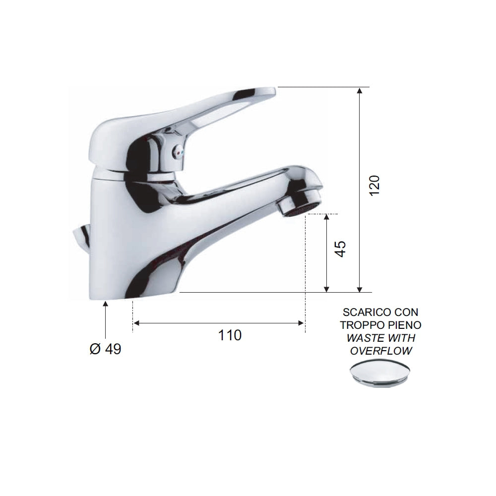 Miscelatore lavabo remer serie kiss comato