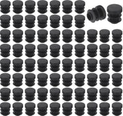 Fili di protezione per pavimenti, 76 pezzi, cappi di chiusura rotondi in plastica 12 mm, pezzi di fissaggio in PE neri, schocchi assorbenti, fili di protezione per mobili, plastica PE duratura.