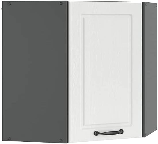 Mobile angolare da cucina R-Line, Bianco casa di campagna, 57 cm, per la libera combinazione all'interno di sistemi cucina modulari